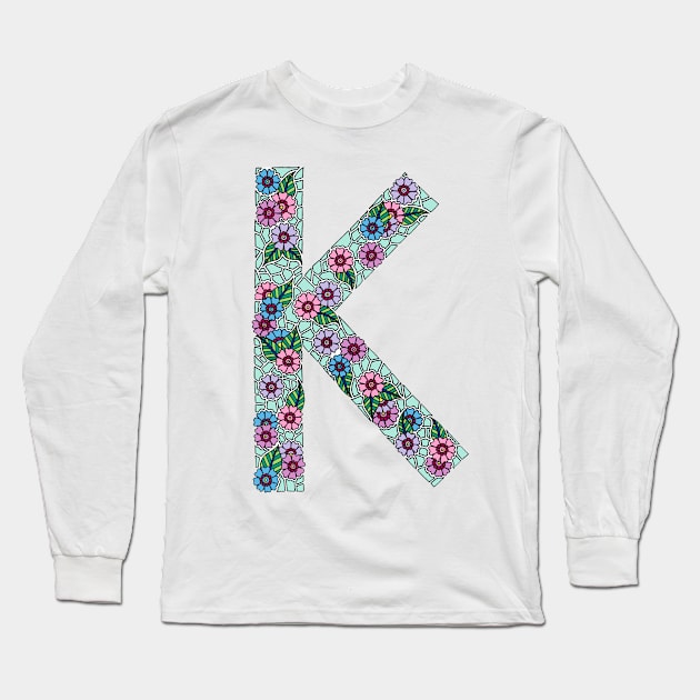 K Initial Long Sleeve T-Shirt by HLeslie Design